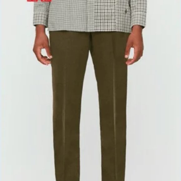 NWT Uniqlo / JW Anderson, Wool Blend Flat Front Pants, Olive, W 30 - Picture 4 of 5
